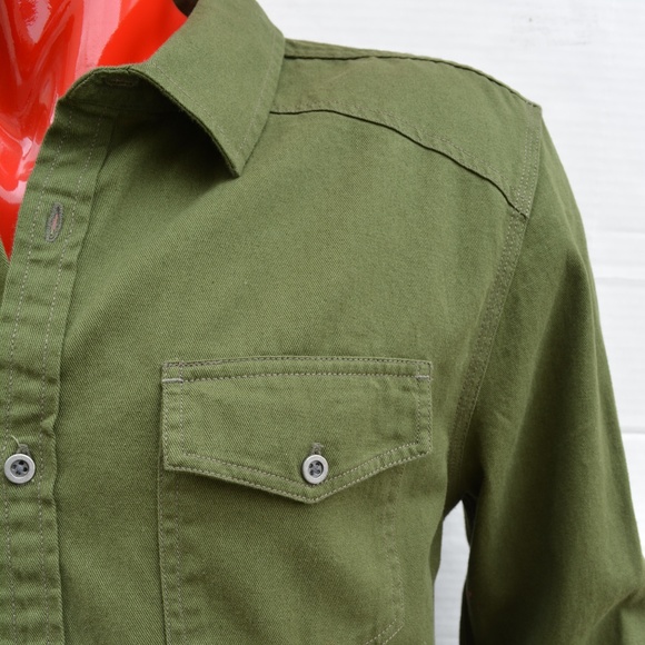 New G by GUESS Men's Sweater Shirt -Army Green - Picture 6 of 8